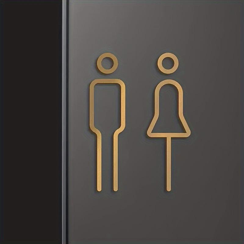 Emergency Exit Sign - 블랙 골드 컬러 화장실 사인 플레이트