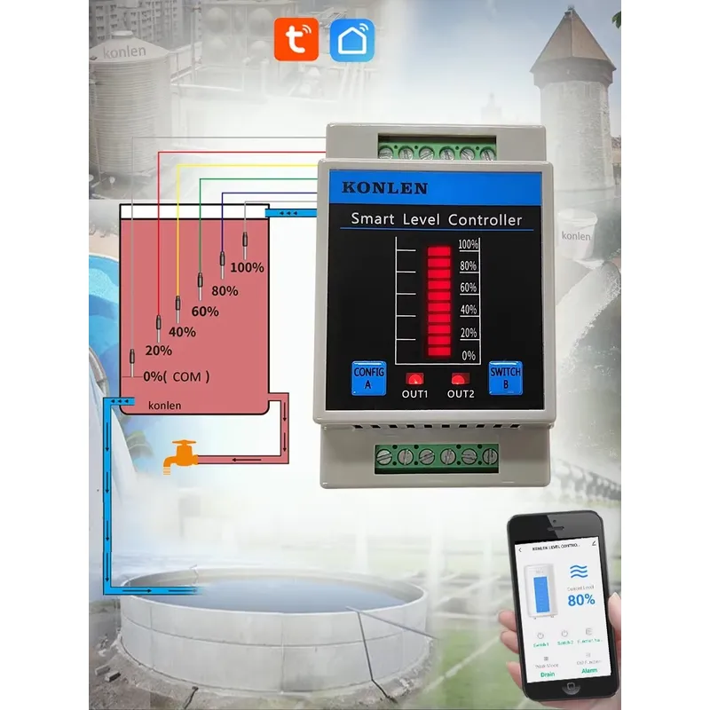 콘렌 수위 센서 WIFI 물탱크 수위 컨트롤러 자동 심 - Water Alarm Sensor 리뷰 및 가격
